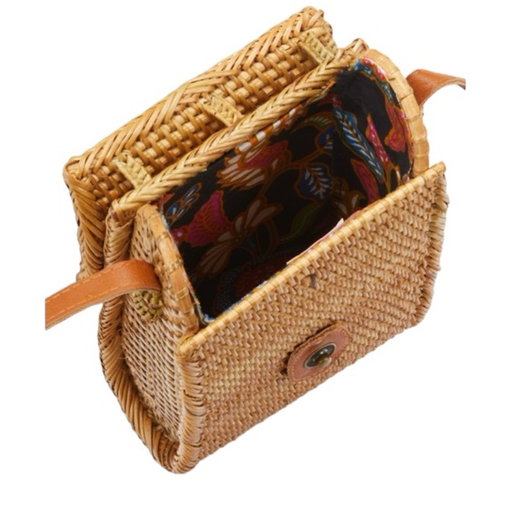 Crown Vintage Boho Rattan Phone Crossbody Bag - Picture 4 of 5